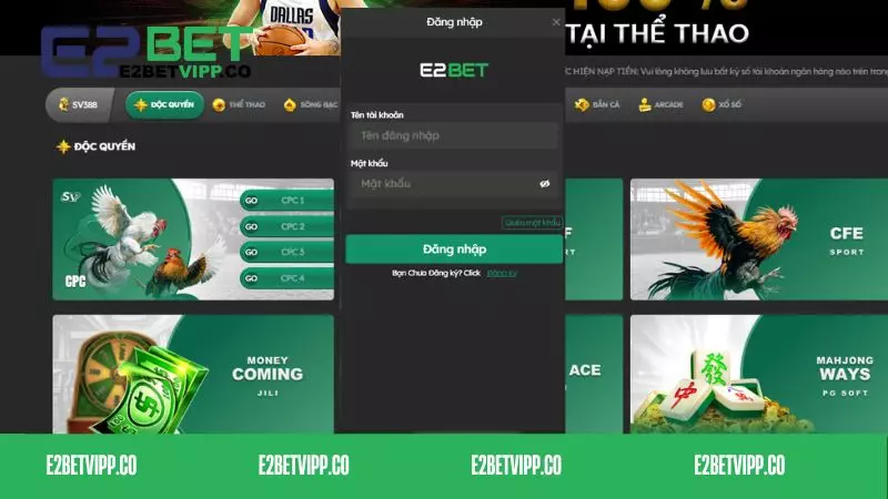 Quy trình thực hiện đăng nhập E2bet nhanh chóng